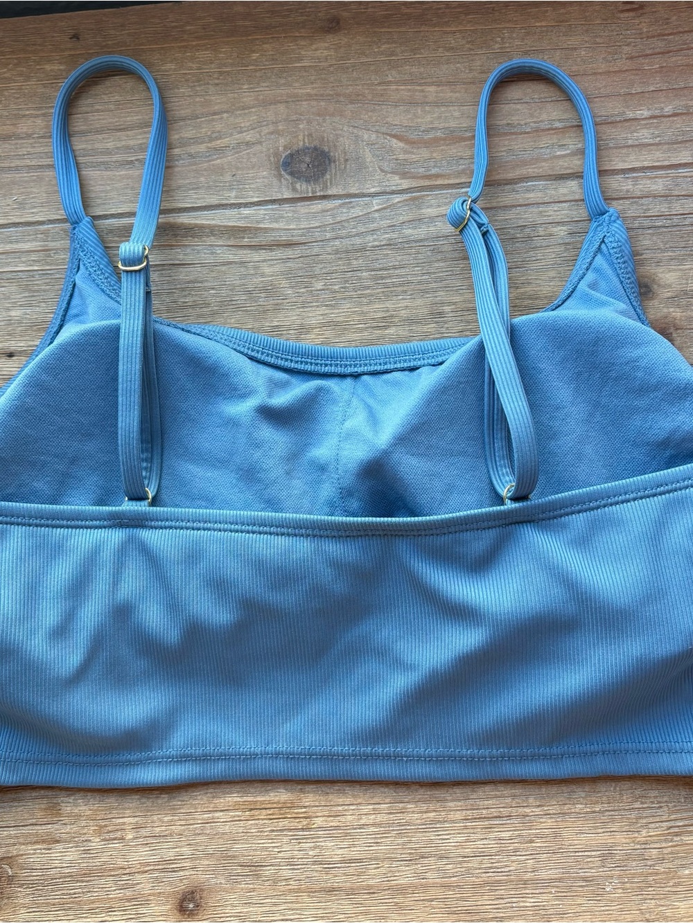 Shade & Shore Blue Ribbed Bikini Top - Picture 4 of 5